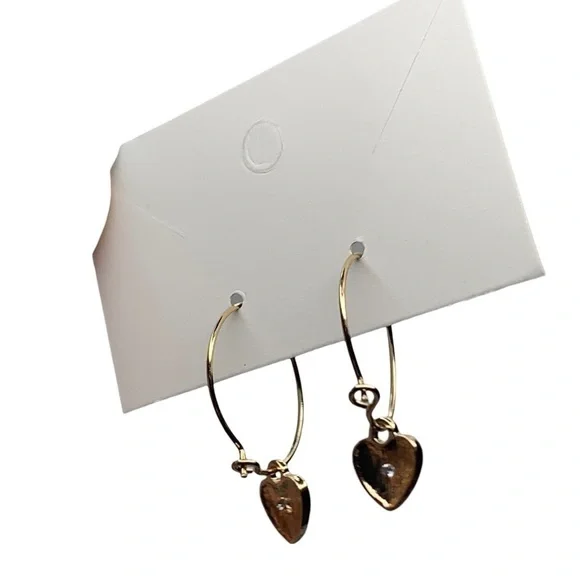 Gold heart hoops - Picture 2 of 3